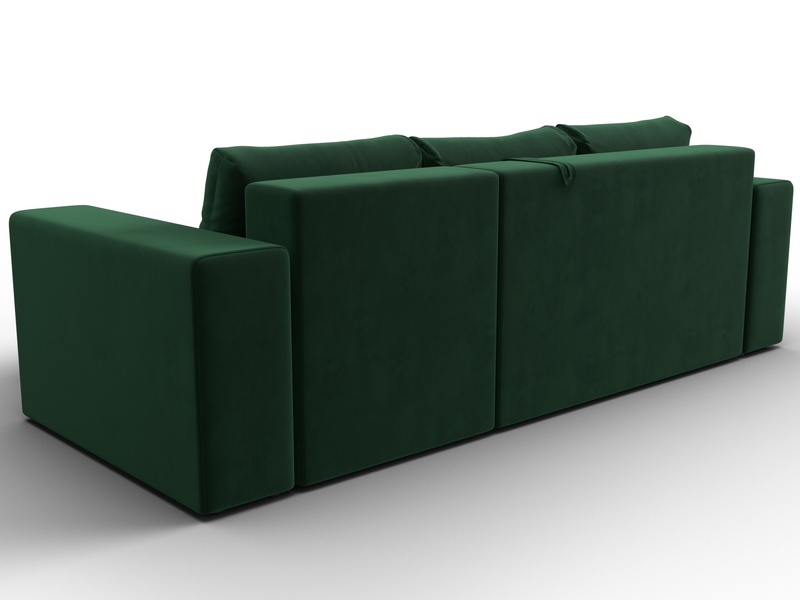 Диван угловой Лига-076 угол универсальный, Велюр, SEVEN 626 зеленый
