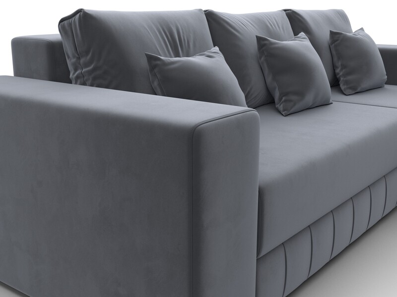 Диван угловой Лига-076 угол универсальный, Велюр, SEVEN 17 серый