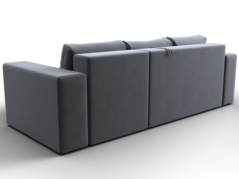 Диван угловой Лига-076 угол универсальный, Велюр, SEVEN 17 серый