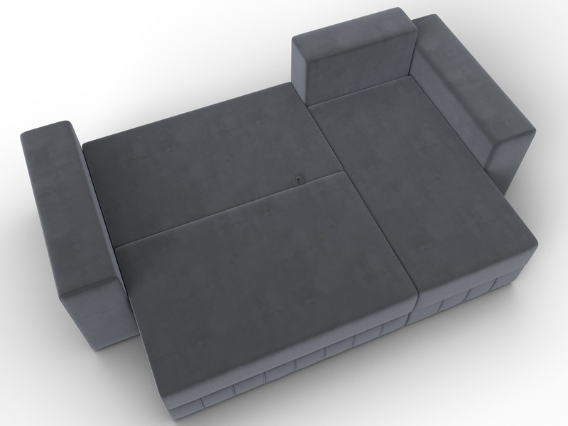 Диван угловой Лига-076 угол универсальный, Велюр, SEVEN 17 серый