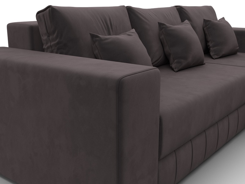 Диван угловой Лига-076 угол универсальный, Велюр, SEVEN 727 коричневый