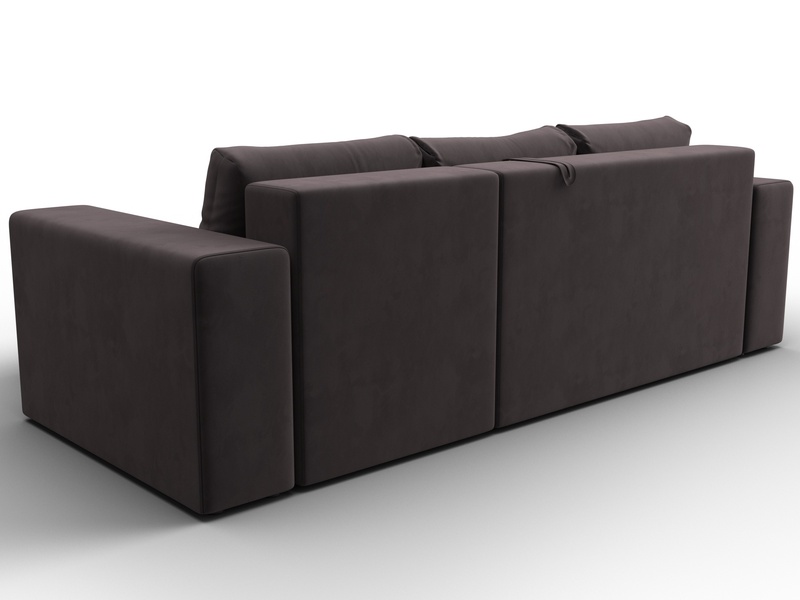 Диван угловой Лига-076 угол универсальный, Велюр, SEVEN 727 коричневый