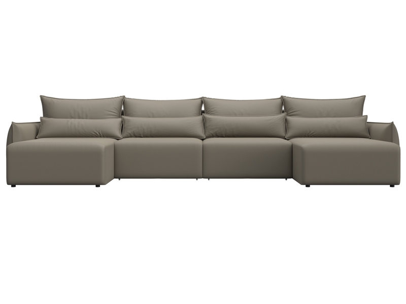 Диван П-образный Лига-051 НПБ Лонг, Экокожа, GRIFON 04 бежевый