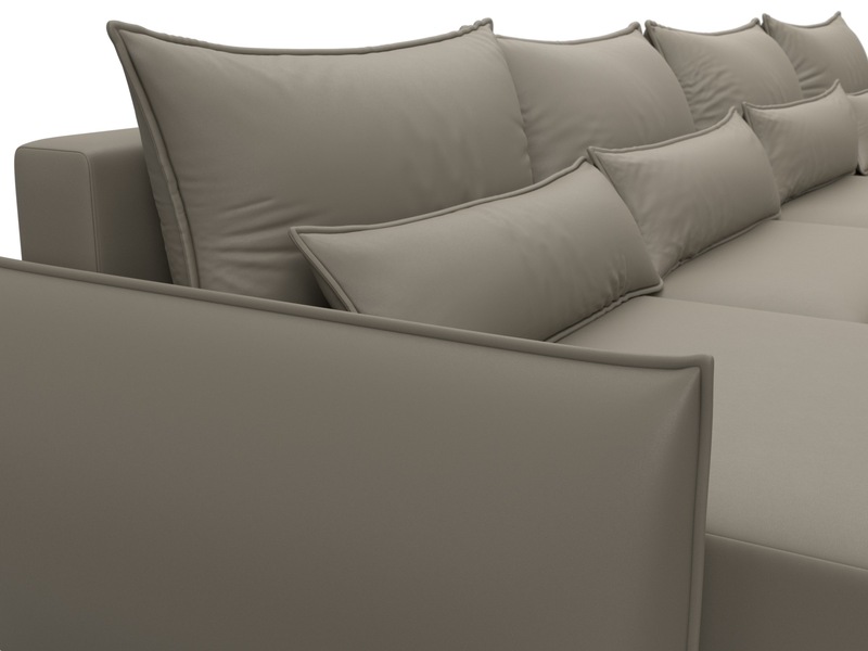 Диван П-образный Лига-051 НПБ Лонг, Экокожа, GRIFON 04 бежевый