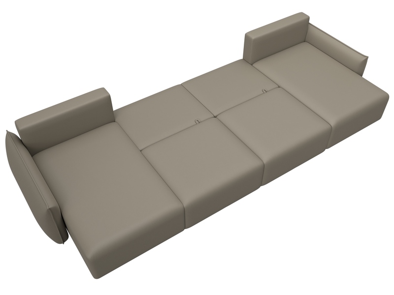 Диван П-образный Лига-051 НПБ Лонг, Экокожа, GRIFON 04 бежевый