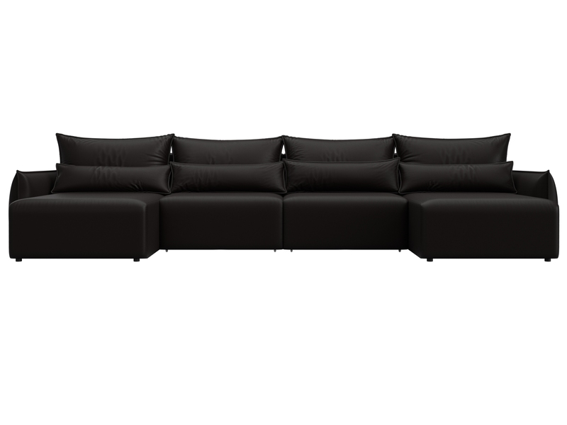 Диван П-образный Лига-051 НПБ Лонг, Экокожа, GRIFON 12 коричневый