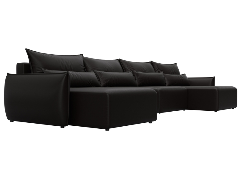 Диван П-образный Лига-051 НПБ Лонг, Экокожа, GRIFON 12 коричневый