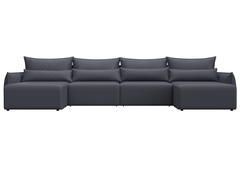 Диван П-образный Лига-051 НПБ Лонг, Экокожа, GRIFON 15 серый