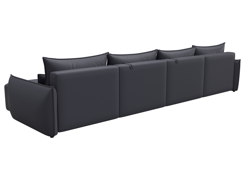 Диван П-образный Лига-051 НПБ Лонг, Экокожа, GRIFON 15 серый