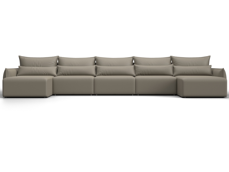 Диван П-образный Лига-051 НПБ МегаЛонг, Экокожа, GRIFON 04 бежевый