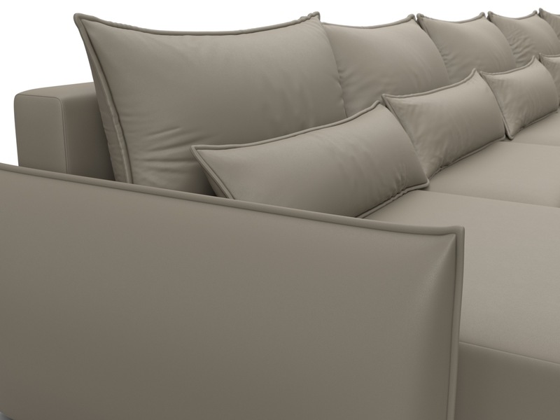 Диван П-образный Лига-051 НПБ МегаЛонг, Экокожа, GRIFON 04 бежевый