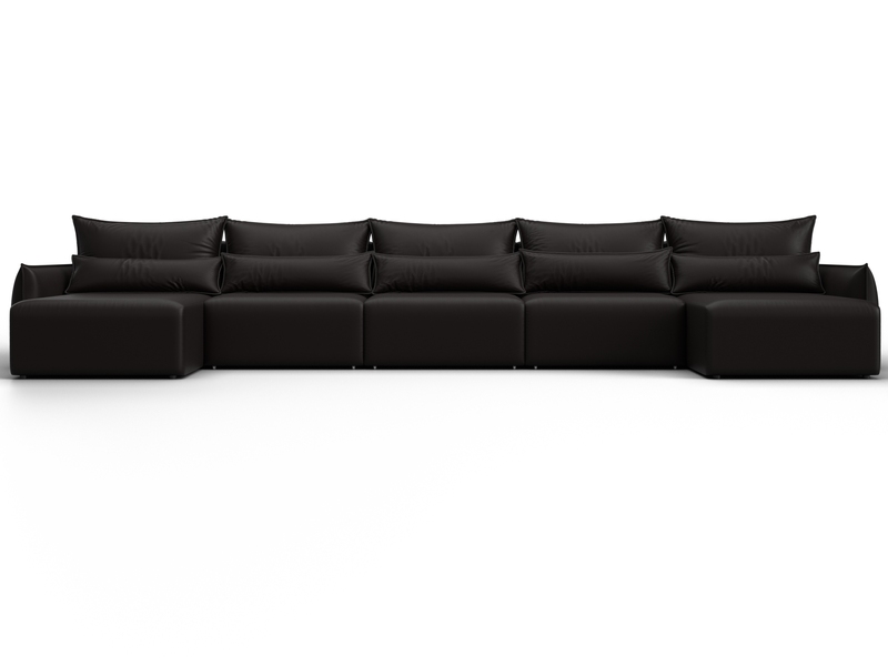 Диван П-образный Лига-051 НПБ МегаЛонг, Экокожа, GRIFON 12 коричневый