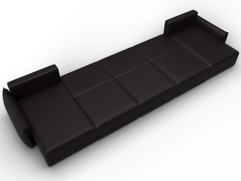 Диван П-образный Лига-051 НПБ МегаЛонг, Экокожа, GRIFON 12 коричневый