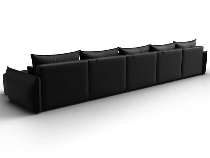 Диван П-образный Лига-051 НПБ МегаЛонг, Экокожа, GRIFON 18 черный