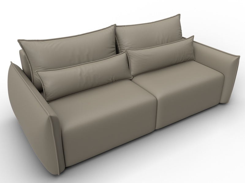 Диван прямой Лига-051 НПБ, Экокожа, GRIFON 04 бежевый