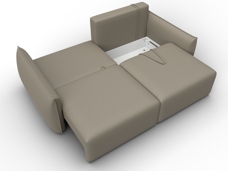 Диван прямой Лига-051 НПБ, Экокожа, GRIFON 04 бежевый