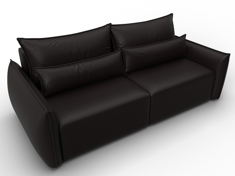 Диван прямой Лига-051 НПБ, Экокожа, GRIFON 12 коричневый