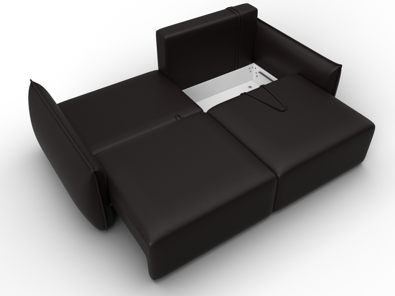 Диван прямой Лига-051 НПБ, Экокожа, GRIFON 12 коричневый