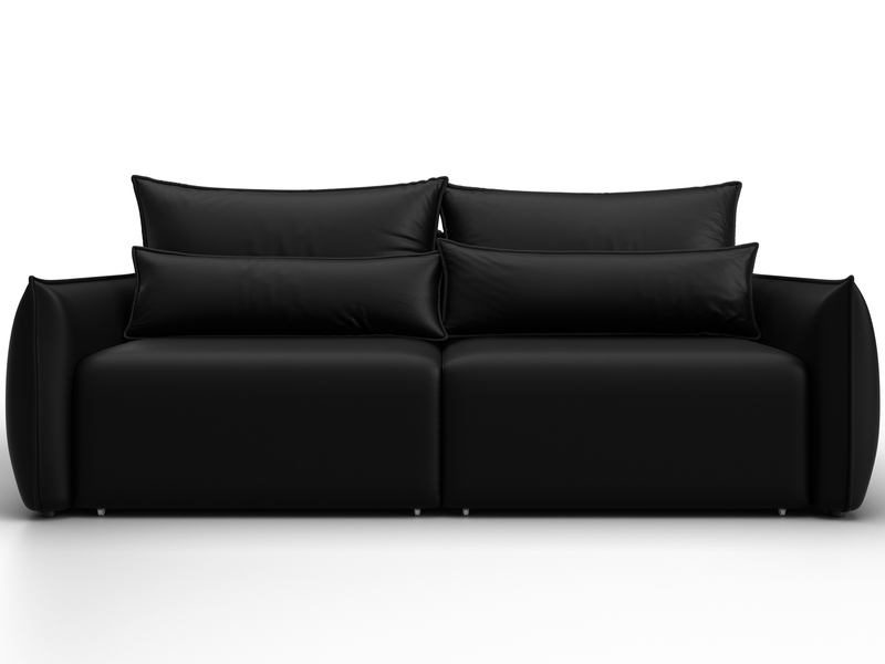 Диван прямой Лига-051 НПБ, Экокожа, GRIFON 18 черный