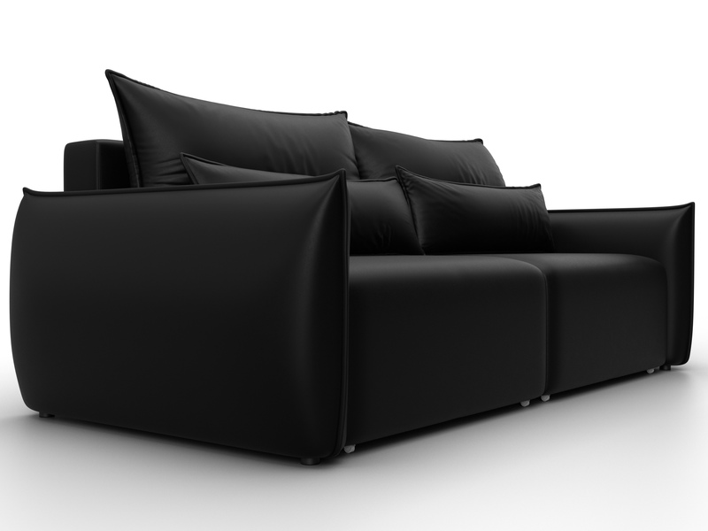 Диван прямой Лига-051 НПБ, Экокожа, GRIFON 18 черный