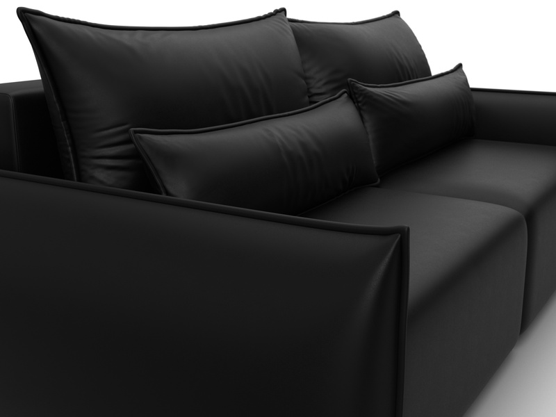 Диван прямой Лига-051 НПБ, Экокожа, GRIFON 18 черный