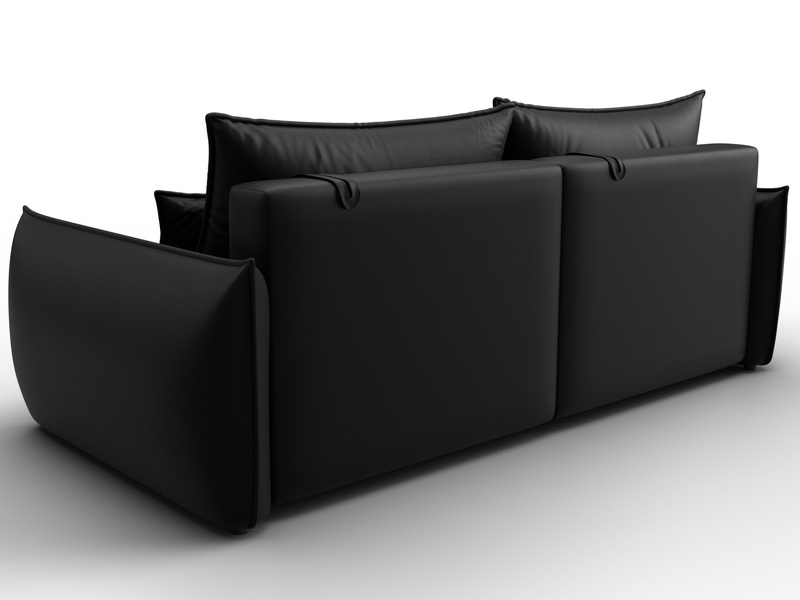 Диван прямой Лига-051 НПБ, Экокожа, GRIFON 18 черный