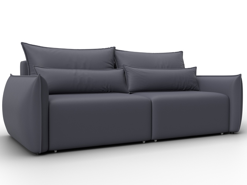 Диван прямой Лига-051 НПБ, Экокожа, GRIFON 15 серый