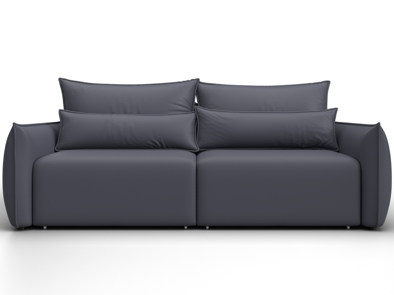 Диван прямой Лига-051 НПБ, Экокожа, GRIFON 15 серый