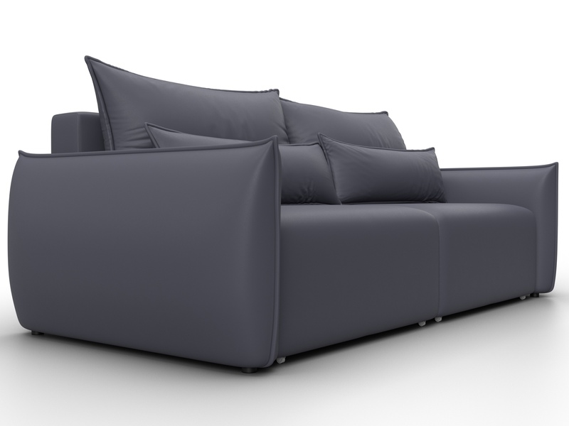 Диван прямой Лига-051 НПБ, Экокожа, GRIFON 15 серый