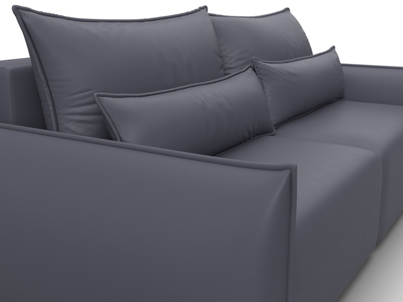 Диван прямой Лига-051 НПБ, Экокожа, GRIFON 15 серый