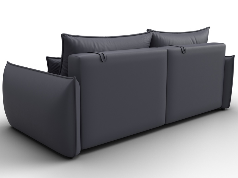 Диван прямой Лига-051 НПБ, Экокожа, GRIFON 15 серый