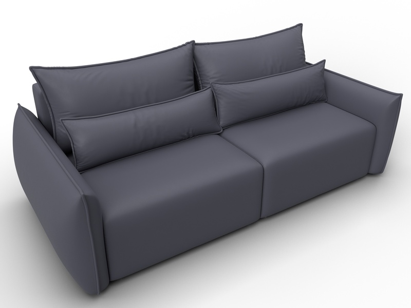 Диван прямой Лига-051 НПБ, Экокожа, GRIFON 15 серый