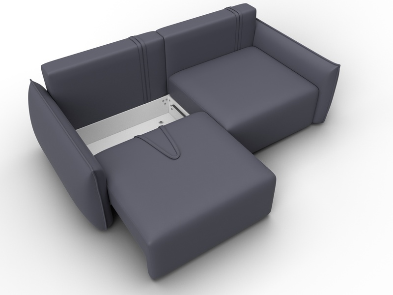 Диван прямой Лига-051 НПБ, Экокожа, GRIFON 15 серый