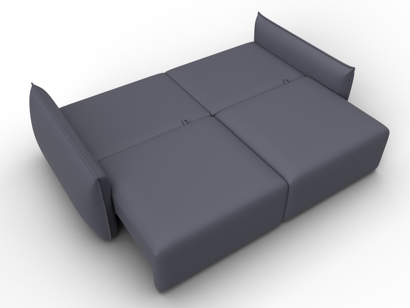 Диван прямой Лига-051 НПБ, Экокожа, GRIFON 15 серый