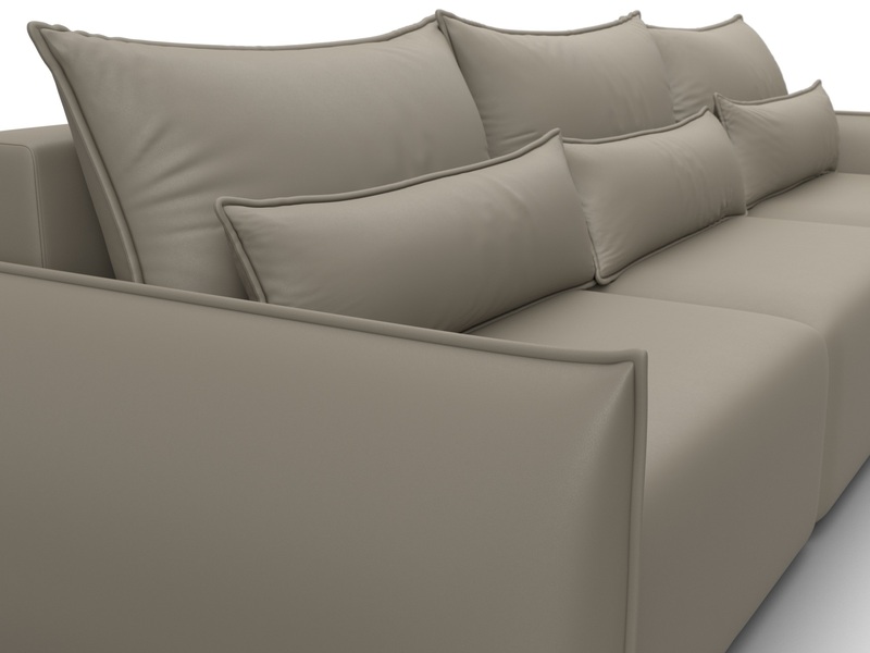 Диван прямой Лига-051 НПБ Лонг, Экокожа, GRIFON 04 бежевый