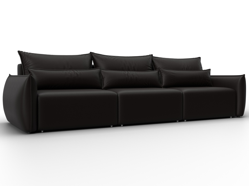 Диван прямой Лига-051 НПБ Лонг, Экокожа, GRIFON 12 коричневый