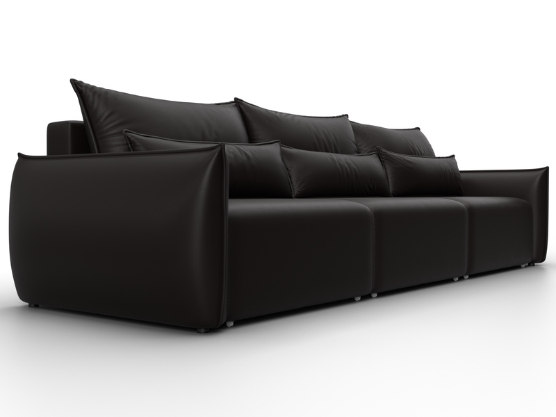 Диван прямой Лига-051 НПБ Лонг, Экокожа, GRIFON 12 коричневый