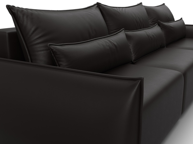 Диван прямой Лига-051 НПБ Лонг, Экокожа, GRIFON 12 коричневый