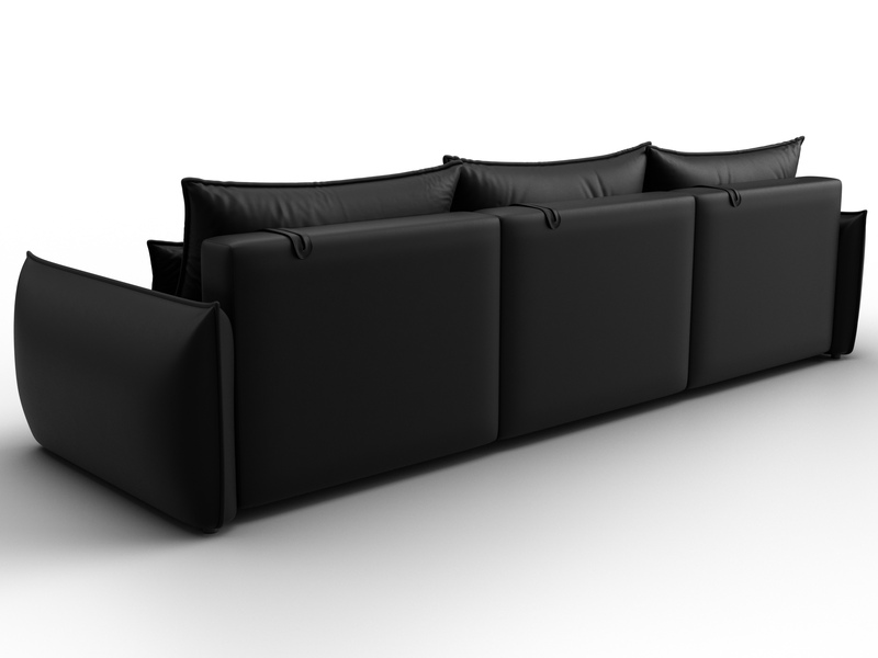 Диван прямой Лига-051 НПБ Лонг, Экокожа, GRIFON 18 черный