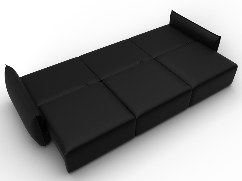 Диван прямой Лига-051 НПБ Лонг, Экокожа, GRIFON 18 черный