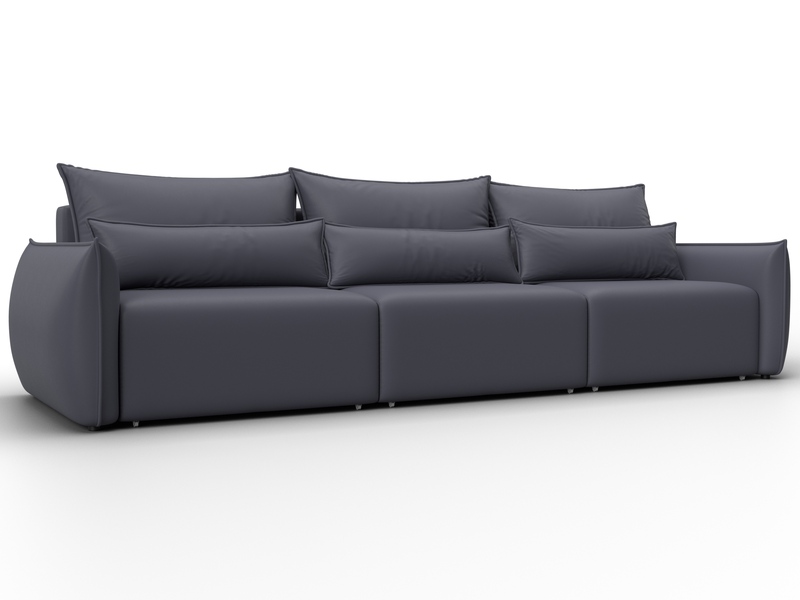 Диван прямой Лига-051 НПБ Лонг, Экокожа, GRIFON 15 серый