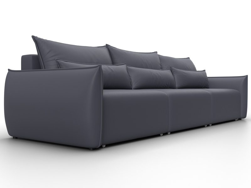 Диван прямой Лига-051 НПБ Лонг, Экокожа, GRIFON 15 серый