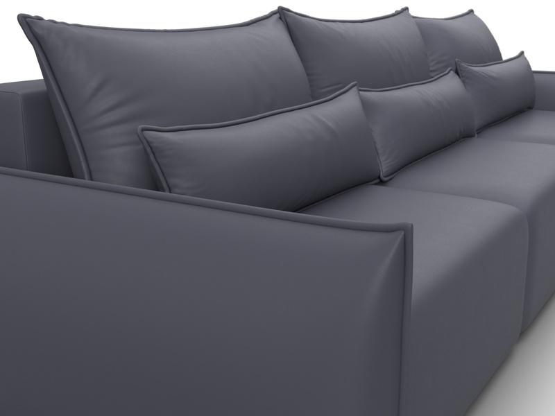 Диван прямой Лига-051 НПБ Лонг, Экокожа, GRIFON 15 серый