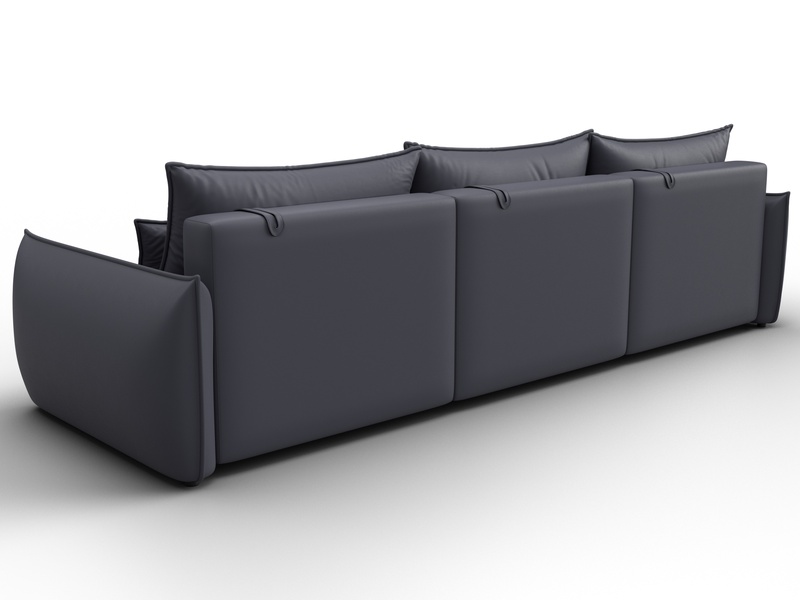 Диван прямой Лига-051 НПБ Лонг, Экокожа, GRIFON 15 серый