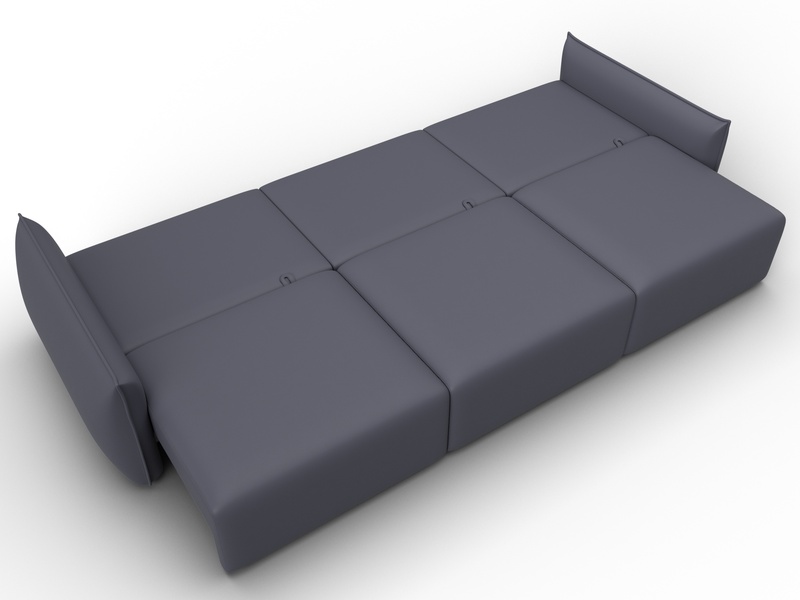 Диван прямой Лига-051 НПБ Лонг, Экокожа, GRIFON 15 серый