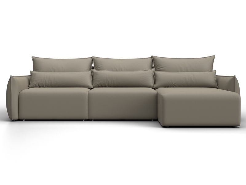 Диван угловой Лига-051 НПБ Лонг угол универсальный, Экокожа, GRIFON 04 бежевый