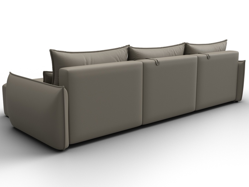 Диван угловой Лига-051 НПБ Лонг угол универсальный, Экокожа, GRIFON 04 бежевый