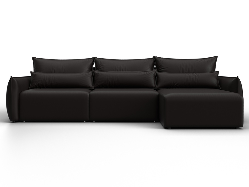 Диван угловой Лига-051 НПБ Лонг угол универсальный, Экокожа, GRIFON 12 коричневый