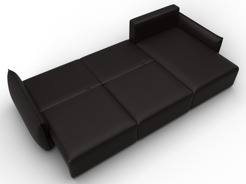 Диван угловой Лига-051 НПБ Лонг угол универсальный, Экокожа, GRIFON 12 коричневый