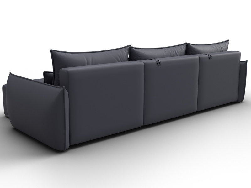 Диван угловой Лига-051 НПБ Лонг угол универсальный, Экокожа, GRIFON 15 серый